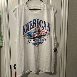XXXL American Pickup Truck White Tank Top (Never Worn)